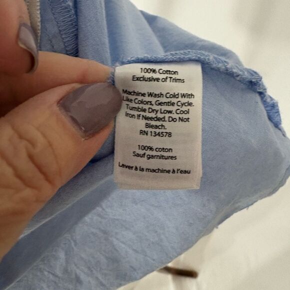 Vineyard Vines Chambray Tank Top with Shoulder Tassel Ties - Picture 6 of 6